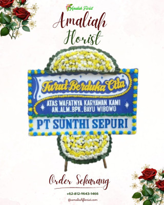 Papan Bunga Duka di Tangga Barito